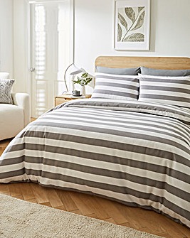 Brushed Cotton Stripe Duvet Cover Set