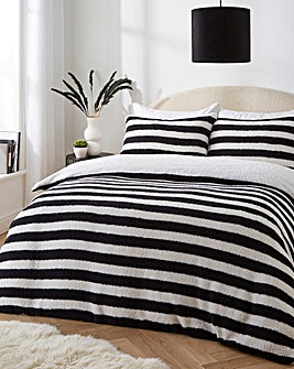 Striped Fleece Duvet Cover Set