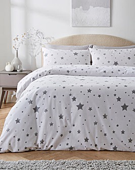 Winter Brushed Stars Duvet Cover Set