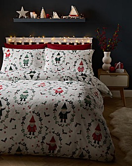 Folk Santa Duvet Fleece Cover Set