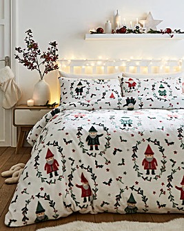 Folk Santa Duvet Fleece Cover Set