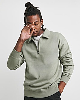 1/4 Zip Relaxed Fit Polo Sweat