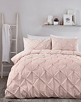 Lara Blush Pleated Pinuck Duvet Set