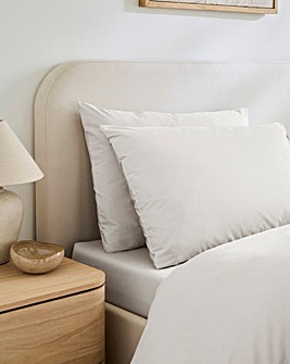 Pure Cotton 200 Thread Count Pillow Case Pair