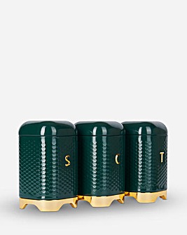 Lovello Set of 3 Canisters Green