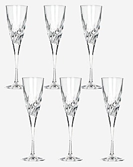 RCR Trix Set of 6 Champagne Flutes