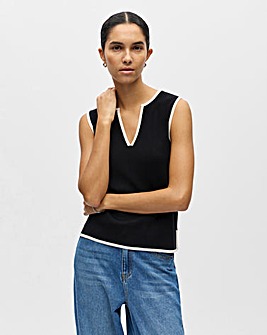 Object Black V-Neck Knit Top