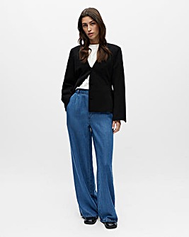 Object Denim Mid Waist Wide Leg Trouser