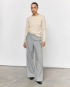 Object Stripe Wide Leg Trouser