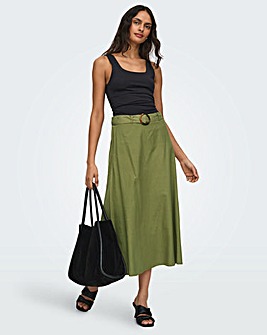 JdY Milan High Waisted Belted Linen Skirt