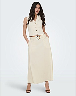 JdY Milan High Waisted Belted Linen Skirt