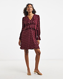 Flounce London Lurex Ruffle Mini Dress
