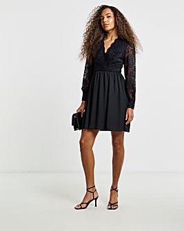 Flounce London Lace Mini Dress