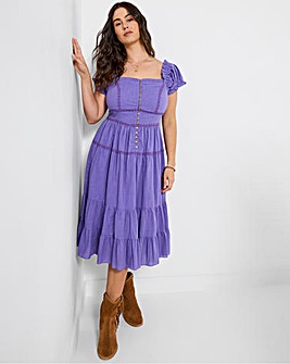 Joe Browns Amelia Flower Trim Cotton Dress