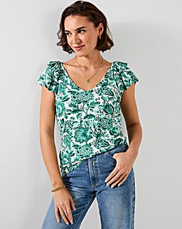 Joe Browns Amelia Frill Sleeve Jersey Top