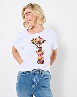Joe Browns Floral Fancy Giraffe Graphic Tee