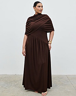Pretty Lavish Deja Draped Jersey Wrap Maxi Dress