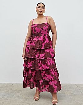 Pretty Lavish Aalyiah Square Neck Ruffle Midaxi Dress