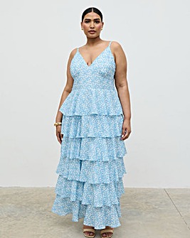 Pretty Lavish Lissy Ruffle Midaxi Dress