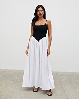 Pretty Lavish Maude Shirred Contrast Maxi Dress