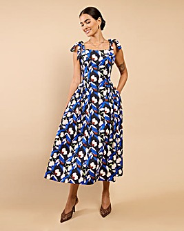 Little Mistress Floral Tie Midaxi Dress