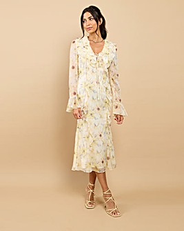 Little Mistress Floral Chiffon Midaxi Dress