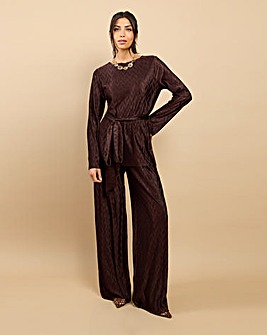 Little Mistress Brown Plisse Top