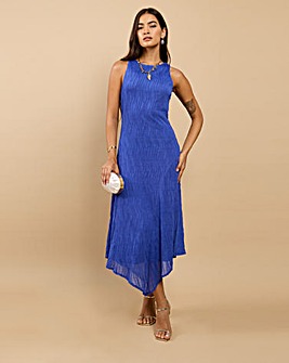 Little Mistress Blue Texture Midaxi Dress