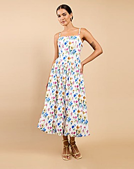 Little Mistress Floral Balloon Midaxi Dress
