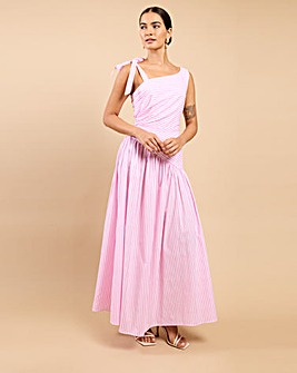 Little Mistress Pink Stripe Midaxi Dress