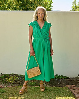 Little Mistress Green Frill Midaxi Dress