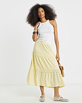 Vila High Waisted Midi Skirt