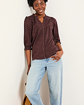 FatFace Claire Broderie Top