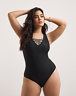 Simply Be Sports Cut Out Detail Swimsuit