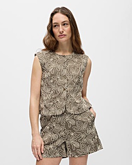 OBJECT Brown Multi Sleeveless Vest