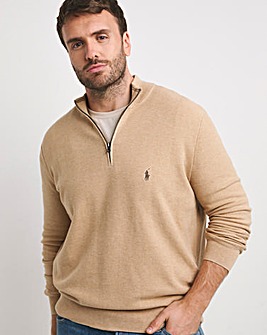 Polo Ralph Lauren Camel 1/4 Zip Neck Jumper