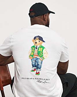 Polo Ralph Lauren White Back Print Bear T-Shirt