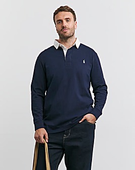 Polo Ralph Lauren Navy Contrast Collar Rugby Shirt