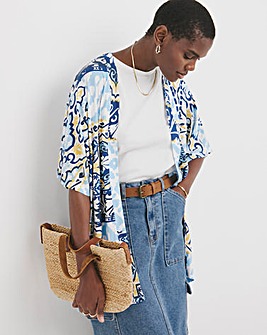 Printed Edge to Edge Jersey Cardigan