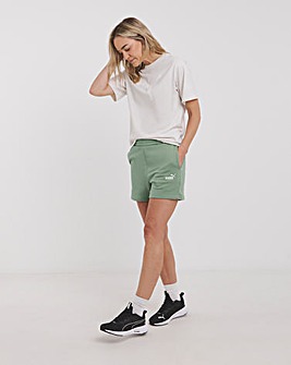 PUMA Essentials Small No.1 Logo 5" High Waist Shorts