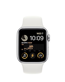 Apple Watch SE GPS 40mm Silver Aluminium Case with White Sport Band - Reg