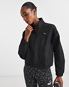 PUMA Her Relaxed Woven 1/2 Zip Crew