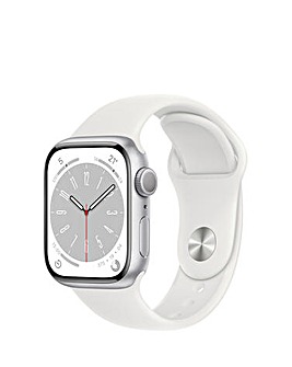 Apple Watch Series 8 GPS 45mm Silver Aluminium Case with White Sport Band