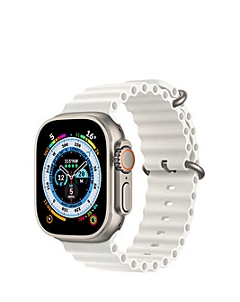 Apple Watch Ultra GPS + Cellular, 49mm Titanium Case with White Ocean Band