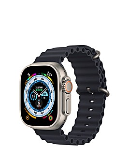 Apple Watch Ultra GPS + Cellular, 49mm Titanium Case with Midnight Ocean Band
