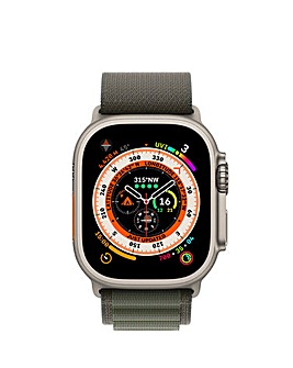 Apple Watch Ultra GPS + Cellular, 49mm Case with Green Alpine Loop - Medium