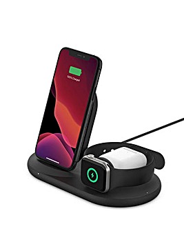 Belkin BoostCharge 3-in-1 Wireless Charger for Apple Devices - Black