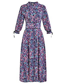 Monsoon Print Floral Dress with Collar