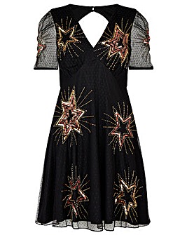 Monsoon Bronwyn Sequin Star Short Dress