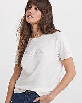 Tommy Hilfiger Lurex Script Crew Neck T-shirt